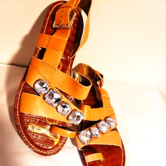 SAM EDELMAN LG. Crystal Emb.Leather Sandal-NEW-8.5 - Picture 4 of 9